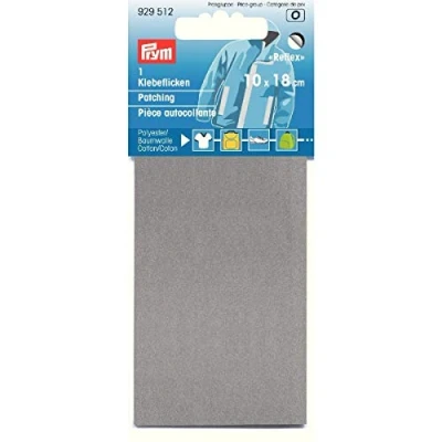 Image of Prym 929512 Patching adhesive reflective 10 x 18 cm silver coloured