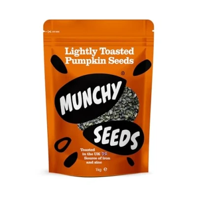 Image of Munchy Seeds Lightly Toasted Pumpkin Seeds, Gluten Free High Protein Snacks, Delicious, Nutritious &amp; Versatile Perfect With Salads, Great Source Of Vegan Protein, Fibre, 1kg