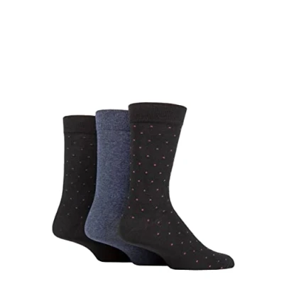 Image of Mens 3 Pair SOCKSHOP TORE 100% Recycled Dots Cotton Socks Black 7 11
