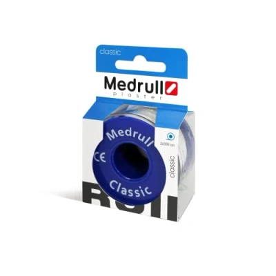 Image of Medrull Classic Fixing Plaster 5 m x 2 cm Tape for Wound Dressings, Adhesive Plasters White Roll in Box