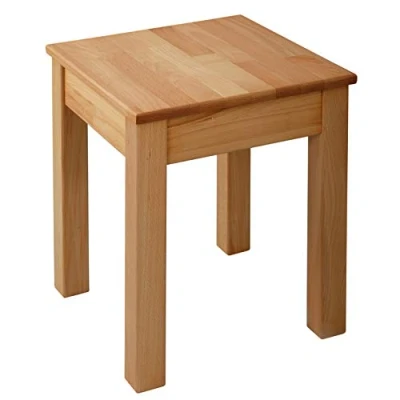 Image of Krok Wood Tomas Solid Stool Durable and Sturdy Square Dining Chair Mounting Hardware Included (Oak, 35x35x45 cm) (Set of 1)