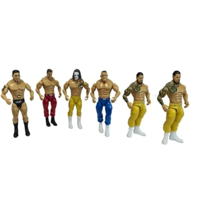 Image of YSAMAX Mini Wrestling Action Figures For Kids, Durable, Realistic Design With Moveable Joints, Endless Hours Of Fun And Imaginative Play, Gift Random Figures, (6PCS)