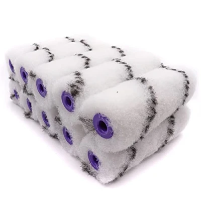 Image of COTTAM Nylon Paint Roller Sleeves (Medium Pile) x10 Mini/Small 4 Inch Solvent Resistant The Mini Rollers for Painting Epoxy &amp; Oil Based Coatings