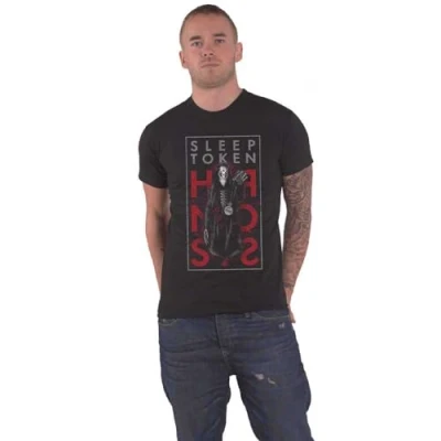 Image of Rock Off officially licensed products Sleep Token Hypnosis Band Logo T Shirt XL Black