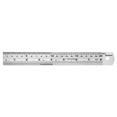 Image of Liquidraw Steel Ruler Stainless Metal For Cutting Sewing With Metric &amp; Imperial Measuring Engineers Architects (15cm / 20cm 30cm 60cm 1 metre) (20cm)