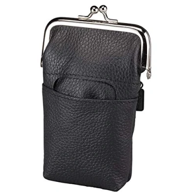 Image of Buxton Black Leather Heiress Cigarette Case W/Lighter Pocket