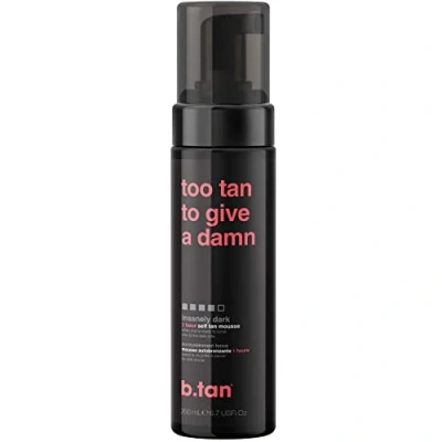 Image of b.tan Insanely Dark Fake Tan Too To Give A Damn Fast, 1 Hour Sunless Tanner Mousse, No Gimmicks, Smell, Added Nasties, Vegan, Cruelty &amp; Paraben Free, 200ml