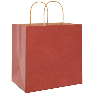Image of vidaXL Paper Bags 50 pcs with Handles Red 26x17x25 cm