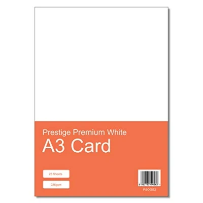 Image of Prestige A3 White Card Pack 225gsm 420mm x 297mm 25 Sheets