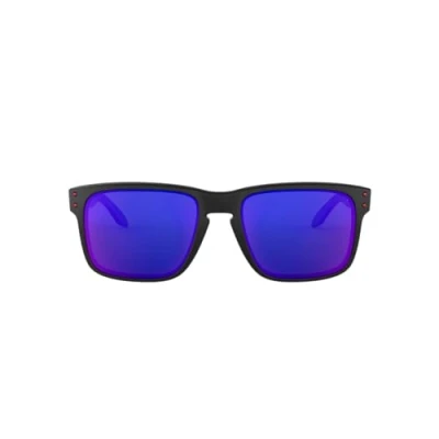 Image of Oakley Holbrook Unisex Sunglasses, Size: One Size, Matte black/positive red iridium