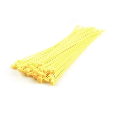 Image of Yellow Releasable Cable Ties 7.2mmx300mm, 10 Pieces
