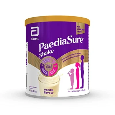 Image of PaediaSure Shake, 400g, Vanilla Balanced Nutritional Supplement Drink, Multivitamin for Kids with Protein, Carbohydrates, Essential Fatty Acids and Minerals to Support Growth Development