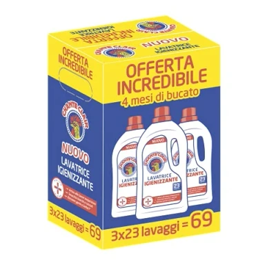 Image of Chanteclair Detergent for Sanitizing Washing Machine, Removes Germs and Bacteria, Clean Sanitized Laundry 3 Bottles of 1150