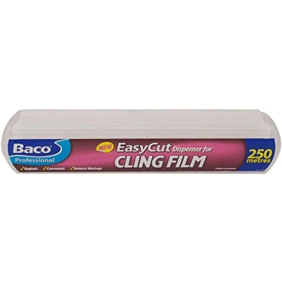Image of Bacofoil Professional Easycut Cling Film &amp; Dispenser 250 Metres x 35 cms, White, 40 8.4 7.4 cm