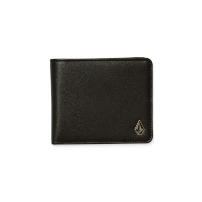 Image of Volcom Men&#039;s Slim Stone Pu Wallet Large, Black, One size