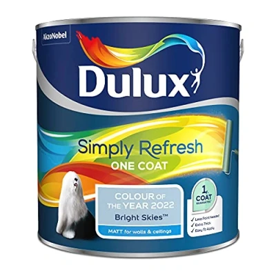 Image of Dulux Simply Refresh One Coat Matt Emulsion Paint Bright Skies 2.5 Litre, 5599874