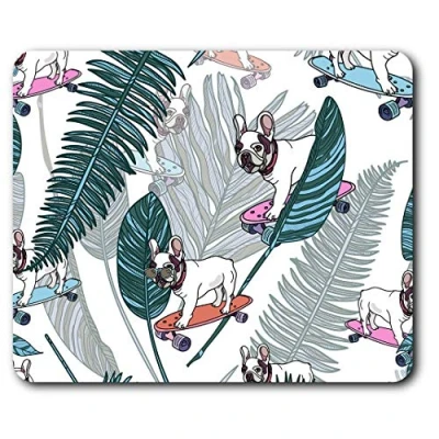 Image of Destination Vinyl ltd Skateboarding French Bulldog Dog Puppy Mouse Mat Pad Computer PC Laptop Gaming Office Home Desk Accessory Gadget 15531