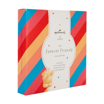 Image of Hallmark Birthday Cards Multipack, Mixed Cards, Pack of 20, 4 Forever Friends Design, Bears, White, Red, Blue