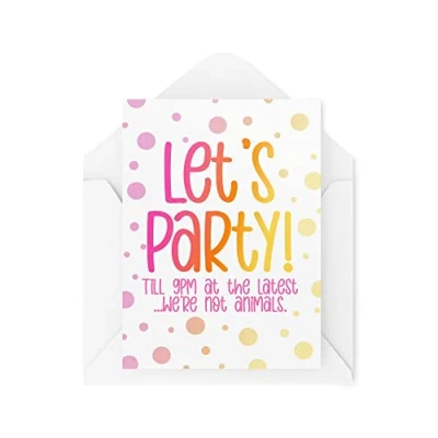 Image of Funny Birthday Cards Let&#039;s Party Till 9pm At The Latest Card For Him Her Joke Banter Bestie Sensible Grandma Best Friend Silly CBH1047