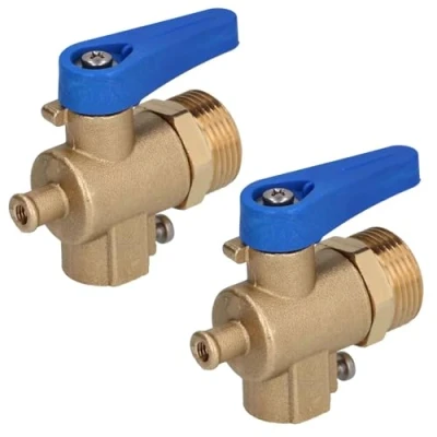 Image of PACK OF 2 x LEVER TAPS 3/4&quot; BSP FOR DVA MANUAL WATER SOFTENER DISHWASHER GLASSWASHER FILTER