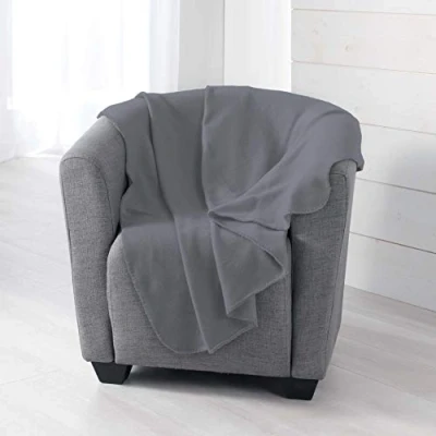 Image of Douceur d&#039;Intérieur, Milou Fleece Blanket, 125 x 150 cm, Charcoal