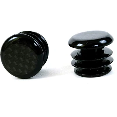 Image of M Part Carbon fibre look bar end plugs for Road bikes