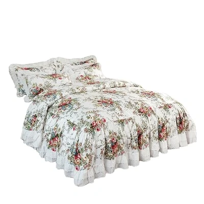 Image of Easylife Rose Bouquet Bedspread, Floral Lightweight Quilt Machine Washable Fully Guaranteed