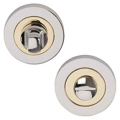 Image of Excel Architectural DH3632 Bathroom Turn &amp; Release, Polished Brass/Chrome