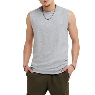 Image of Champion Men&#039;s Classic Jersey Muscle T Shirt, Oxford Grey, S