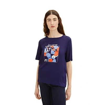 Image of TOM TAILOR Ladie&#039;s 1035460 T Shirt, 11331 Atlantic Ocean Blue, XXS