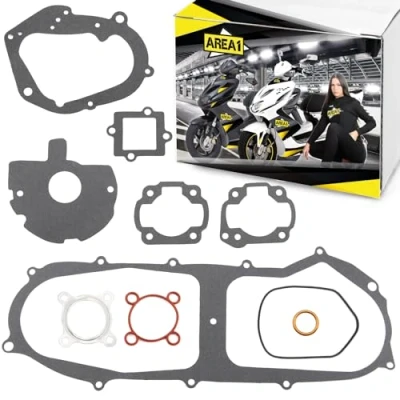 Image of Area1 Replacement Engine Gasket Set for Horizontal AC/LC, Compatible with Aerox Jog Neos Slider BWs F12 F15 ; 461 K2; Nitro Mach G Ovetto (50/2T)