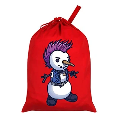 Image of Grindstore Punk Snowman Santa Sack Red 46x60cm