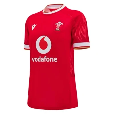 Image of Macron Wales WRU 2024/25 Womens Six Nations Home Rugby Shirt (UK, Numeric, 20, Regular, Red)
