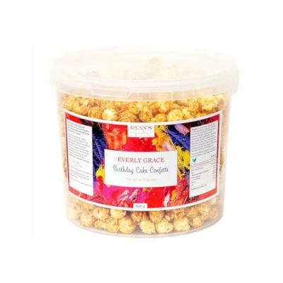 Image of Everly Grace Popcorn Birthday Cake Confetti, 600 g bucket with vanilla and sprinkles from our manufactory in Augsburg, Germany