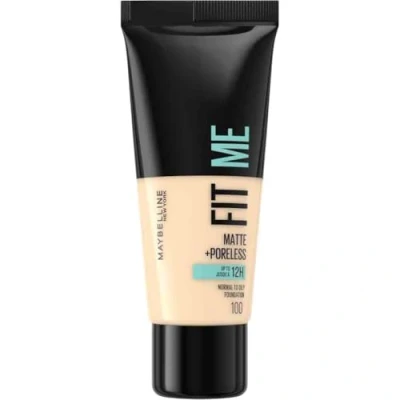 Image of Maybelline Fit Me Foundation, Medium Coverage, Blendable With a Matte and Poreless Finish, For Normal to Oily Skin, Shade: 100 Warm Ivory, 30ml