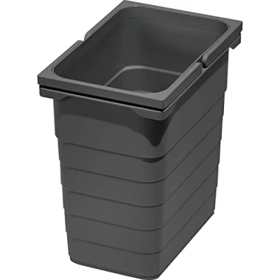 Image of NINKA Rubbish Bin 8 Litres with Handles Plastic Dark Grey