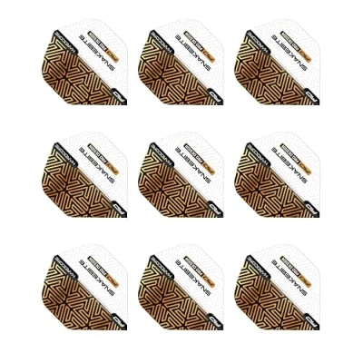 Image of RED DRAGON Hardcore Peter Wright White and Bronze Snake Premium Standard Dart Flights 3 Sets Per Pack (9 in total)