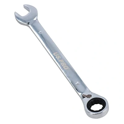 Image of AB Tools 17mm Reversible Cranked Offset Ratchet Combination Spanner Wrench 72 Teeth