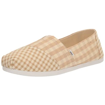 Image of TOMS Women&#039;s Alpargata Print Loafer Flat, Brown, 3 UK