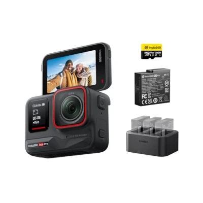 Image of Insta360 Ace Pro Endurance Kit Waterproof Action Camera Co engineered with Leica, Flagship 1/1.3&quot; Sensor and AI Noise Reduction for Unbeatable Image Quality, 4K120fps, 2.4&quot; Flip Screen &amp; Features