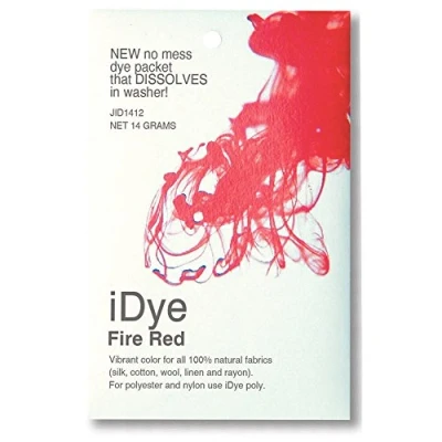 Image of Jacquard iDye Fire Red Fabric Dye for Textiles Using Natural Fibres14g No Mess Packet