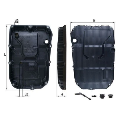Image of 7252703707, 7252708704, 7252708804, A7252703707, A7252708704 Oil Pan, automatic transmission MAHLE ORIGINAL HX 196 KIT with seal filter