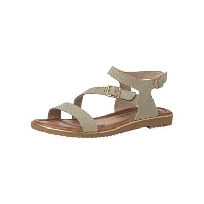Image of Jana Women&#039;s 8 28177 20 Multi Width Comfortable Flat Classic Everyday Shoes Business Sandal, Green Antic, 5 UK