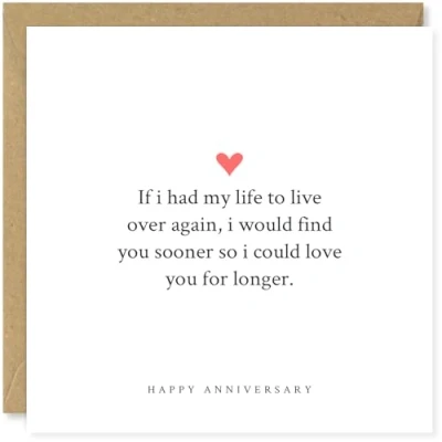 Image of Beau Willows I Would Find You Sooner So Could Love For Longer Happy Anniversary Card Husband Wife Partner Boyfriend Girlfriend Him Or Her