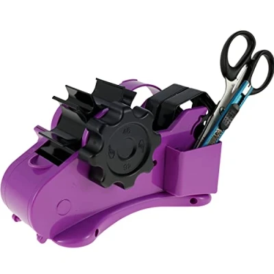 Image of Heat Tape Dispenser Sublimation with Pen Holder Multiple Roll Cut Portable Compact for Transfer Office(Purple)