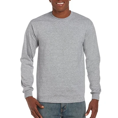 Image of Gildan Men&#039;s Ultra Cotton Long Sleeve T Shirt, Style G2400 Sport Grey, XL