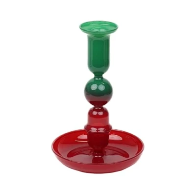 Image of Talking Tables Red &amp; Green Candle Holder, Taper Candlestick Stand, Elegant Dinner Party Decorations, Ornaments for Living Room, Easter Home Décor, Summer Birthday, Garden, Wedding