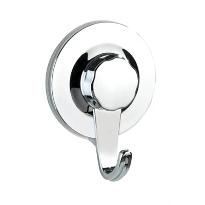 Image of WENKO Static Loc® Plus Valenza Wall Hook Chrome Towel Hook, Coat Attachment Without Drilling, Plastic (ABS), 6.2 x 8.5 2.5 cm,