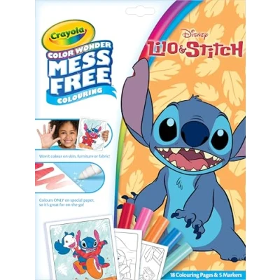 Image of CRAYOLA Color Wonder Lilo &amp; Stitch Colouring Mess Free Book (Includes 18 Pages 5 Magic Markers)