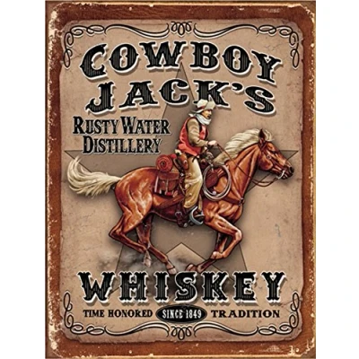 Image of SHAWPRINT COWBOY JACKS WHISKEY BAR/PUB MAN CAVE SIGN RETRO METAL TIN WALL PLAQUE NOVELTY GIFT